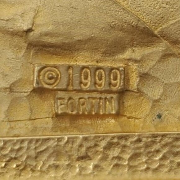 1999 Signed FORTIN Van Gogh-Inspired Gold Plated Brooch - Picture 4 of 4